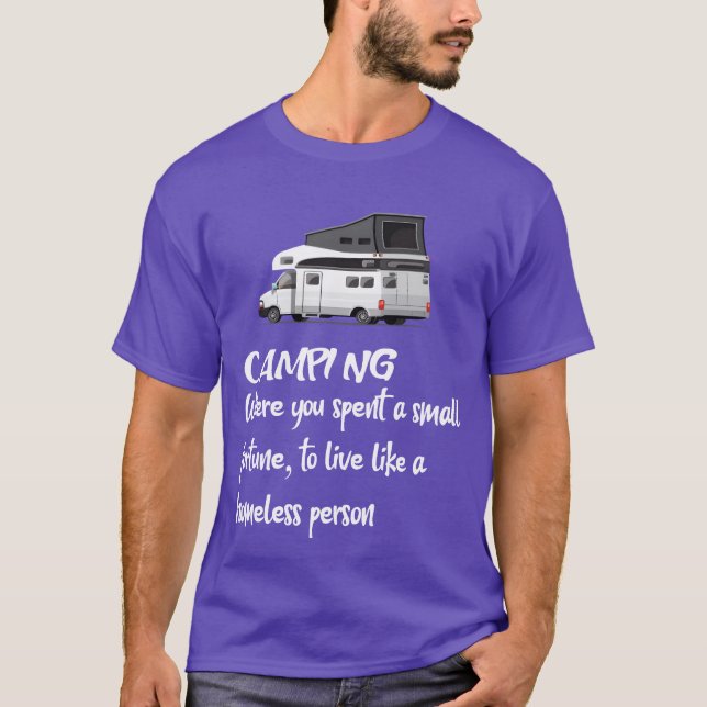 Camiseta MODA DE EQUIPAMENTO DE ACAMPAMENTO ENGRAÇADO famíl (Frente)