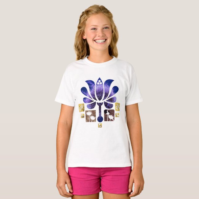 Camiseta Moda de flor desagradável (Frente Completa)