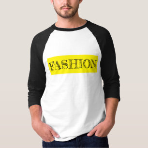 Camiseta Moda de manga longa, branca e amarela