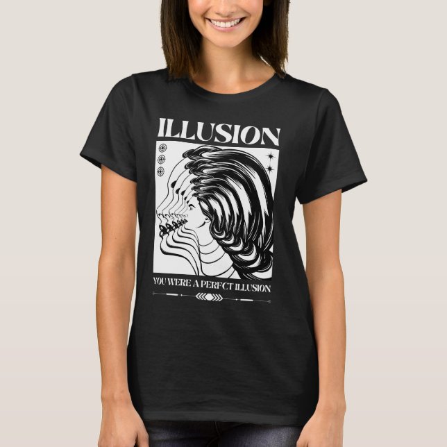 Camiseta Moda de Rua Face Ilusão Surreal Retro Echo (Frente)