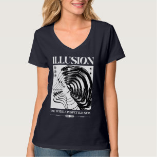 Camiseta Moda de Rua Face Ilusão Surreal Retro Écho