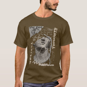 Camiseta Moda de rua Presa em Pensamentos   Gráfico Estétic