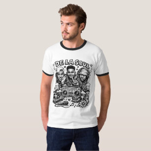 Camiseta Moda de Rua Vintage Tributo ao Hip Hop De La Soul 