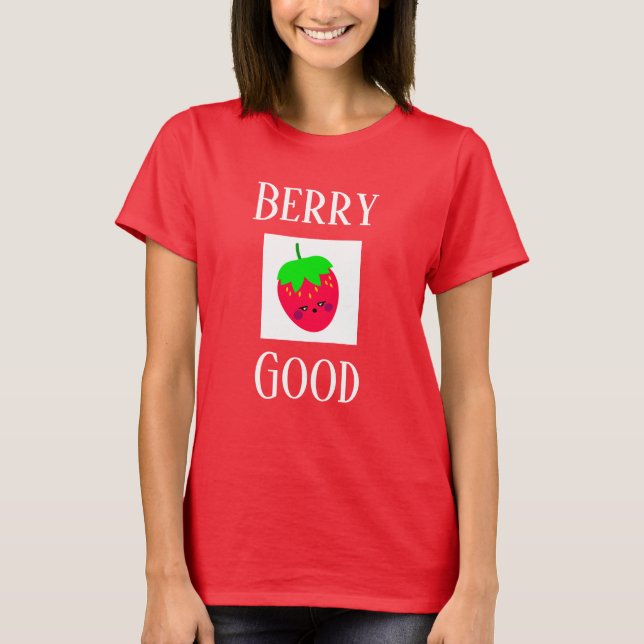Camiseta Moda de Verão das mulheres Novelty BERRY BOM (Frente)