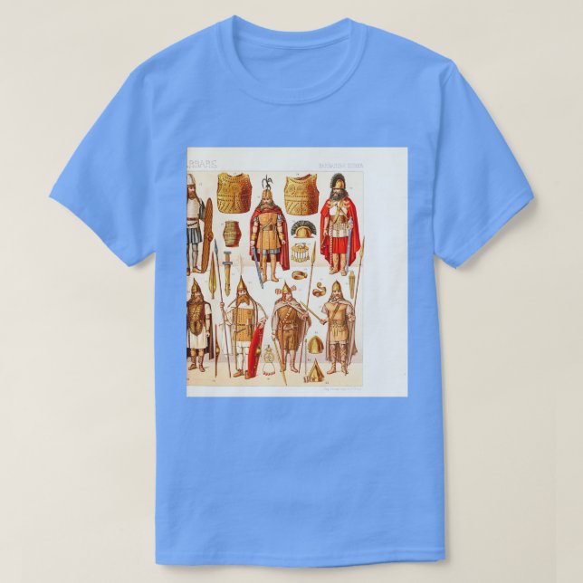 Camiseta Moda e acessórios bárbaros antigos (Frente do Design)