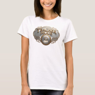 Camiseta Moda em Ouro Estilo DECLARAÇÃO TEACH MODE OFF