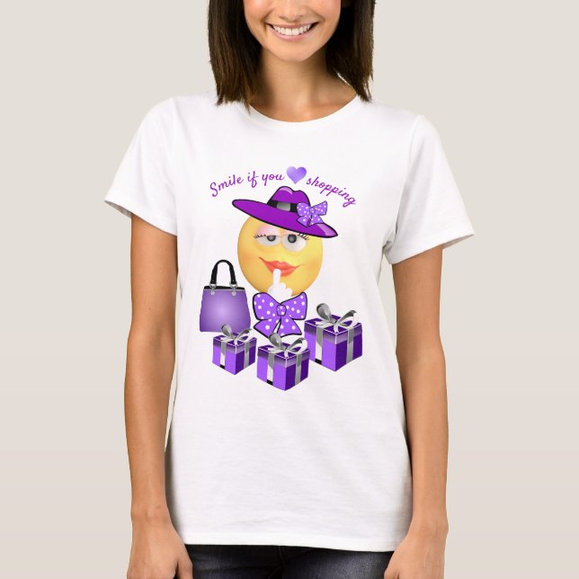 Camiseta Moda Emoji com Chapéu, Saco e Compro (Frente)