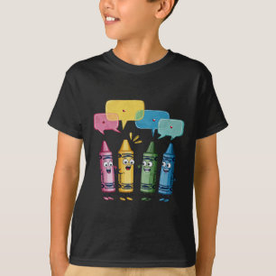 Camiseta Moda Feminina Crayon Humor Cor Giz Ensina