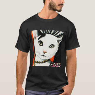 Camiseta Moda Feminina Felina dos Anos 60 Close Up Por