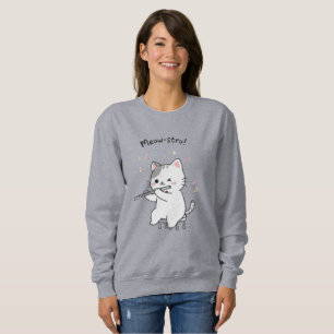 Camiseta Moda Feminina Gato Engraçado Tocando Flauta