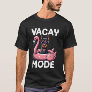 Camiseta Moda Fofa de Férias Doberman Pinscher Cachorro Ver