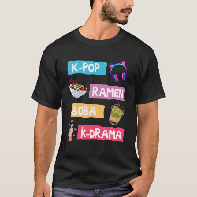 Camiseta Moda K-Pop Para Ventiladores Do K-Drama Coreano (Frente)