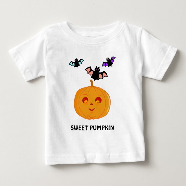 Camiseta Moda Morcegos & Abóbora de Halloween (Frente)