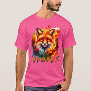 Camiseta Moda Para Amantes de os animais Jovens Fogo Fox