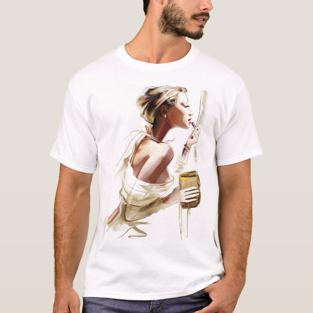 Camiseta Moda: Retrato Contemporâneo Na moda. (Frente)