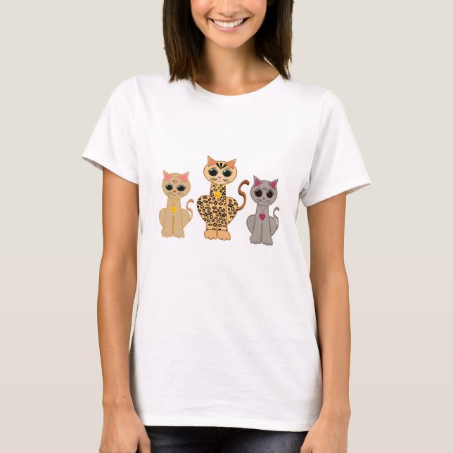 Camiseta Moda Três Gatos Gatos (Frente)