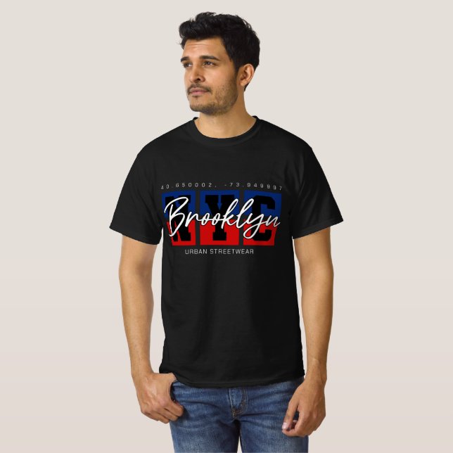 Camiseta Moda Urbana de Rua Brooklyn NYC (Frente Completa)