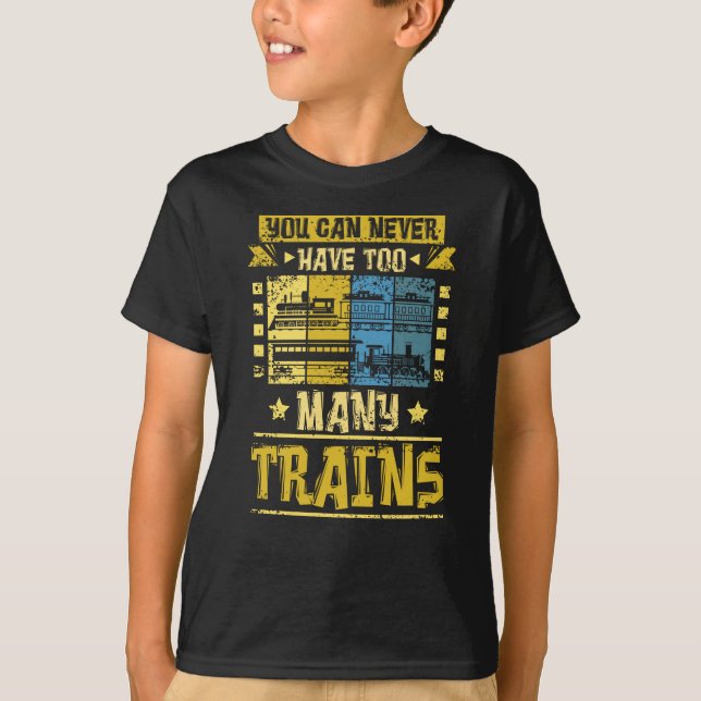Camiseta Model Railway Never Too Many Trains (Frente)