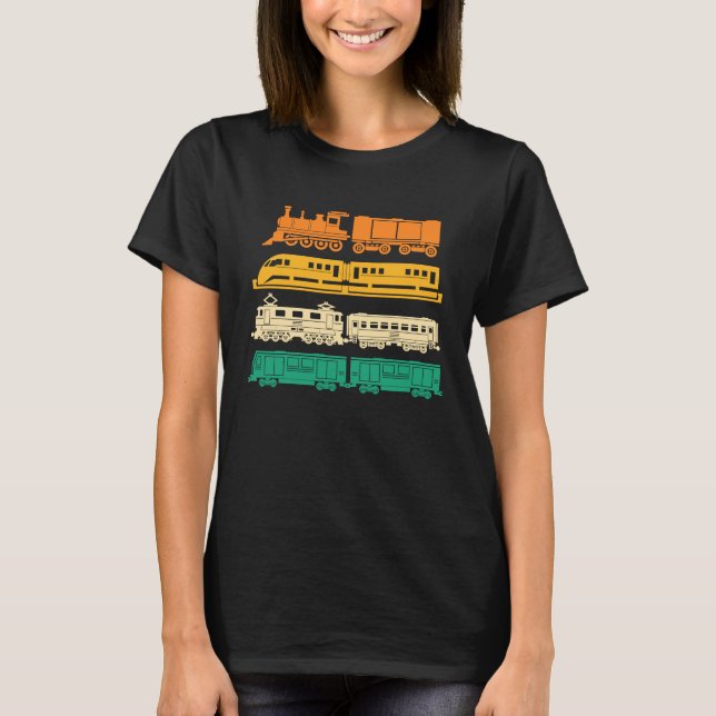 Camiseta Model Train Railroad Train  Retro Locomotive Train (Frente)