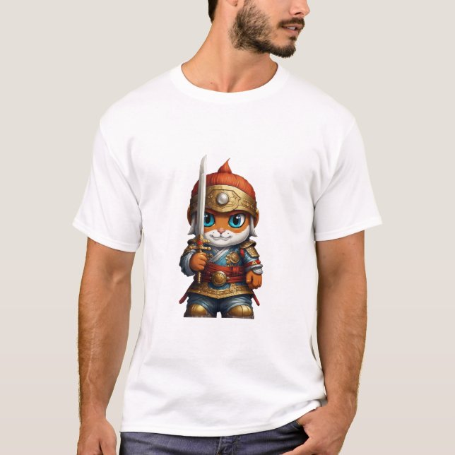 Camiseta Modelo 100, Camisa-Impressão de Cartoon Vibrante:  (Frente)