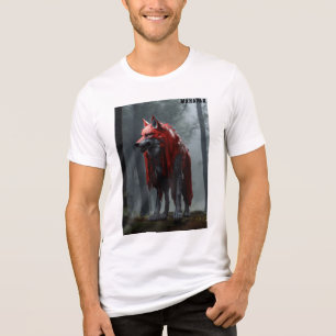 Camiseta Modelo 3D do Lobo Assustador em Foggy Woods