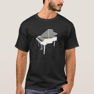 Camiseta Modelo 3D:Piano Branco: