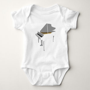 Camiseta Modelo 3D:Piano Branco: