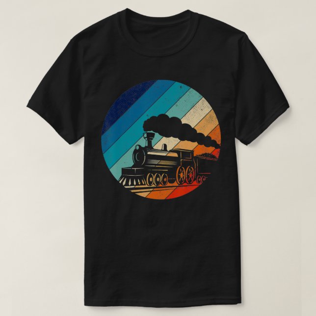 Camiseta Modelo Antigo da Locomotiva de Retro-Locomotiva da (Frente do Design)