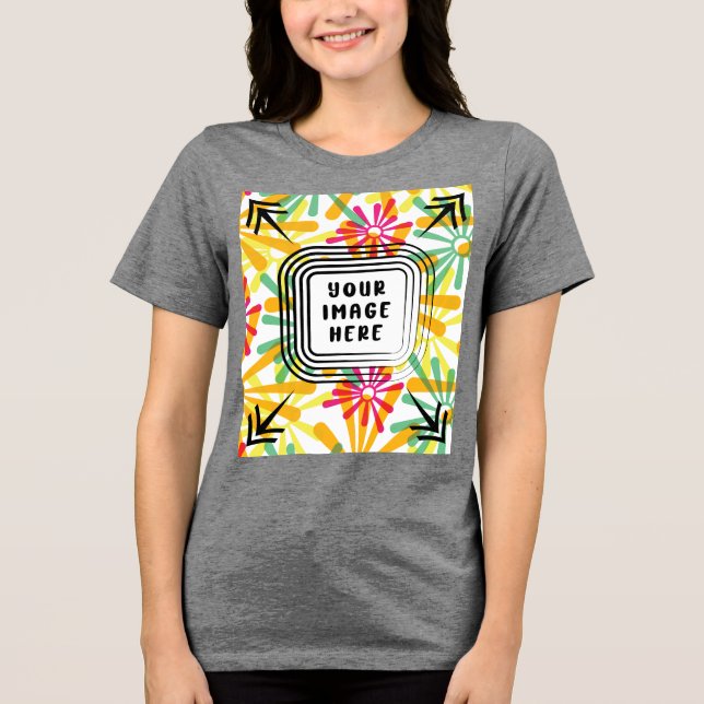 Camiseta Modelo Bella+Canvas Camisa-T com dupla-blenda femi (Frente)