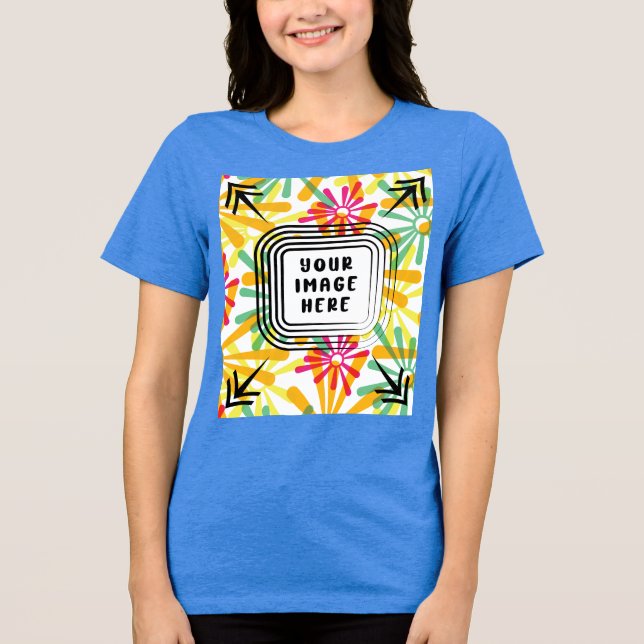 Camiseta Modelo Bella+Canvas Camisa-T com dupla-blenda femi (Frente)