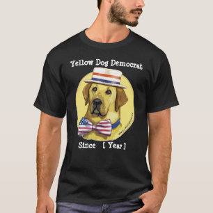 Camiseta Modelo customizável - cão amarelo Democrata desd