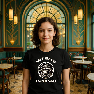 Camiseta Modelo da Taça de Café de Arte Retroativa Deco Esp