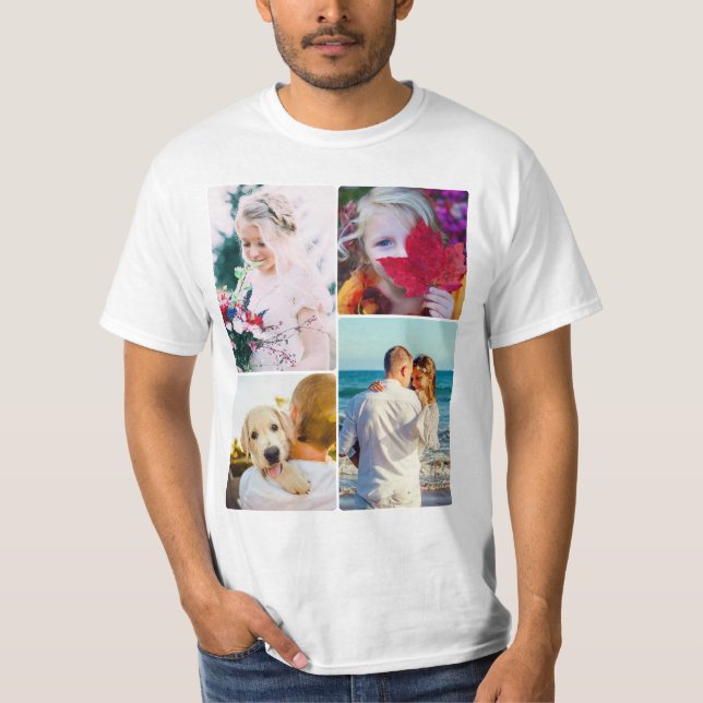 Camiseta modelo de 4 Fotografias Arredondadas (Frente)