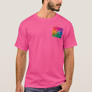Camiseta Modelo de adição de logotipo de imagem com cor ros