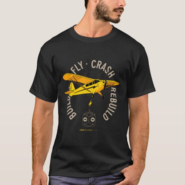 Camiseta Modelo De Aeronave Rc De Plano Amarelo Construído  (Frente)