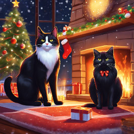 Camiseta Modelo de Cats e Santa Clause