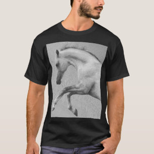 Camiseta Modelo de Cavalo de Curva Animal Hume Negro Modern