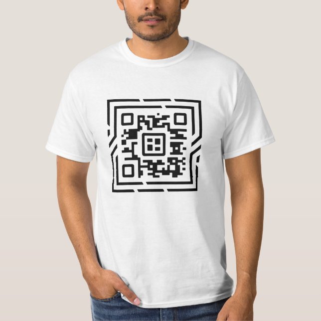 Camiseta Modelo de Código de Barras Personalizado QR Code M (Frente)