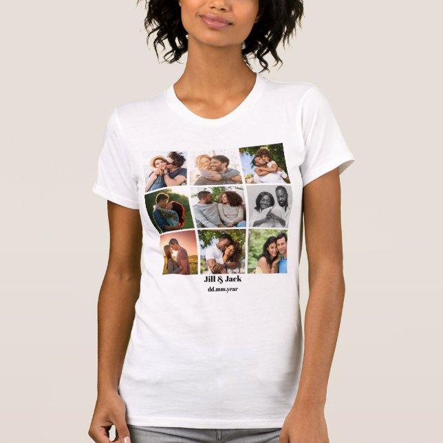 Camiseta Modelo de Colagem de Fotos 9 Personalizada para Ca (Frente)