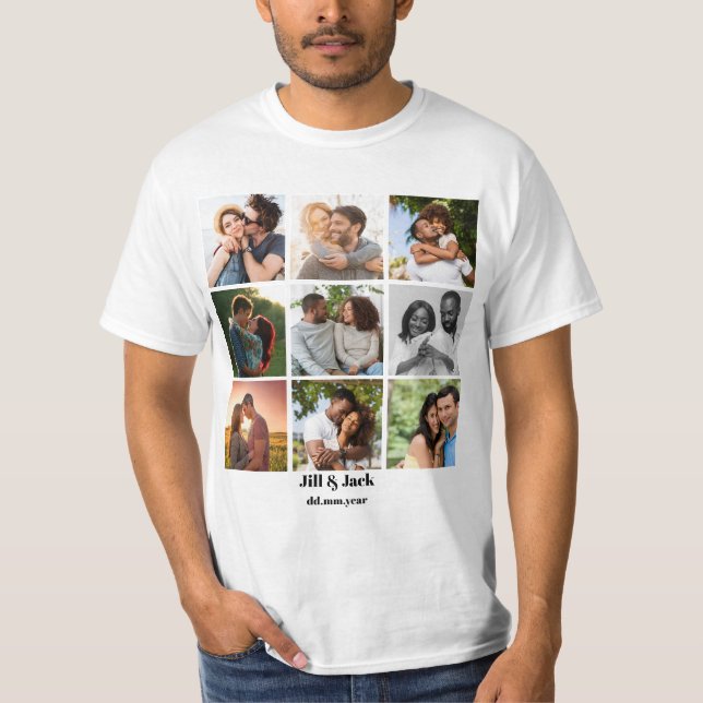 Camiseta Modelo de Colagem de Fotos 9 Personalizada para Ca (Frente)