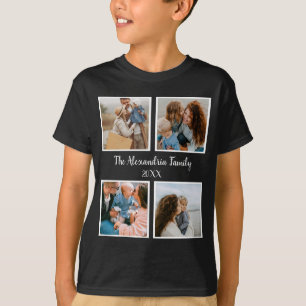 Camiseta Modelo de colagem de fotos da família 4 personaliz