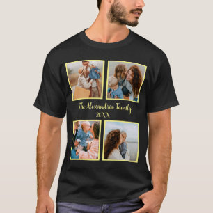 Camiseta Modelo de colagem de fotos da família 4 personaliz
