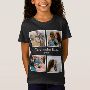 Camiseta Modelo de colagem de fotos da família 4 personaliz