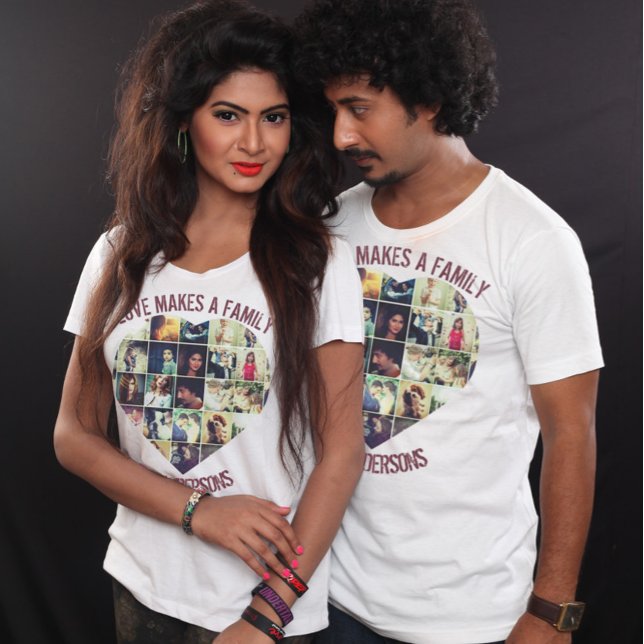 Camiseta Modelo de Colagem Fotográfica personalizada em for (Criador carregado)