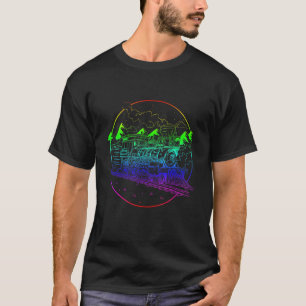 Camiseta Modelo de Comboio da Terra Céu-férrea Modelo Camin