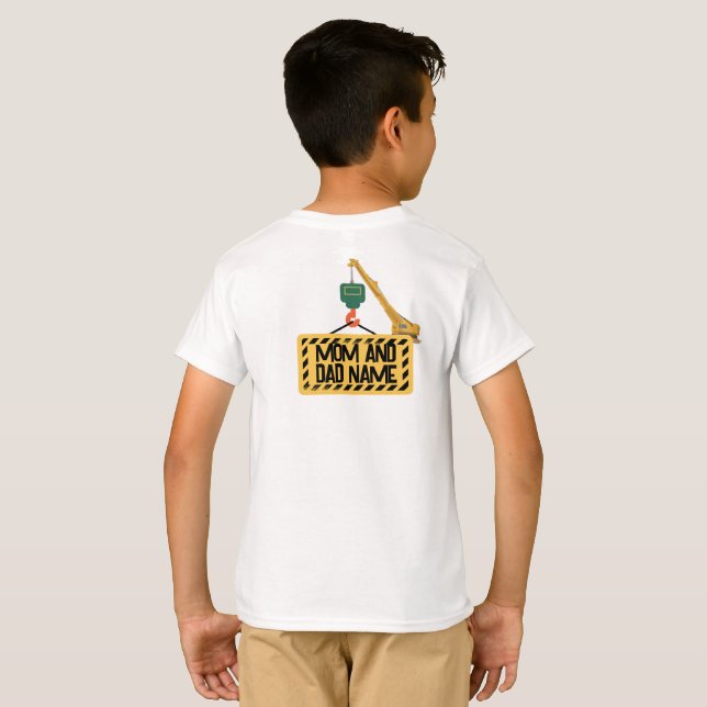 Camiseta Modelo de Convite de Aniversário de 3 anos de Cons (Parte Traseira Completa)