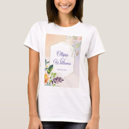 Camiseta Modelo de Convite de Casamento Floral Elegante