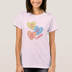 Camiseta Modelo de Corações Doces de Amor Personalizáveis