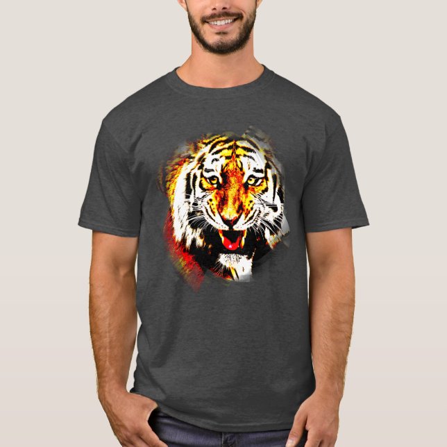 Camiseta Modelo de Elegante Moderno de Heather Tiger (Frente)