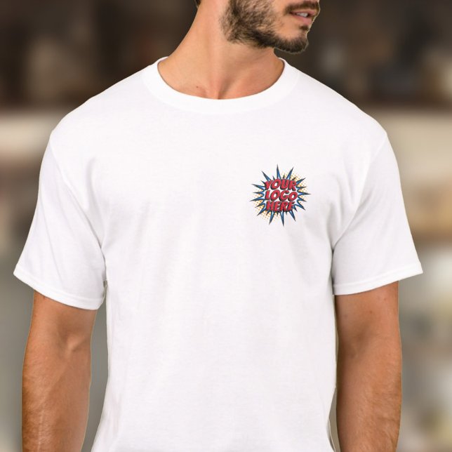 Camiseta Modelo de envio de logotipos - Funcionarios branco (Criador carregado)
